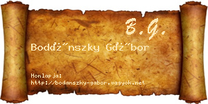 Bodánszky Gábor névjegykártya