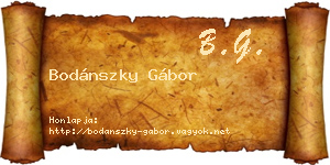 Bodánszky Gábor névjegykártya