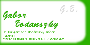 gabor bodanszky business card