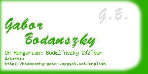 gabor bodanszky business card